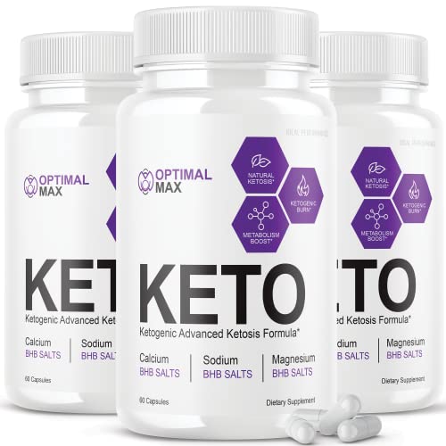 (3 Pack) Optimal Max Keto Pills Weight Shark Management Loss Burner Diet BHB Ketosis Support (180 Capsules)