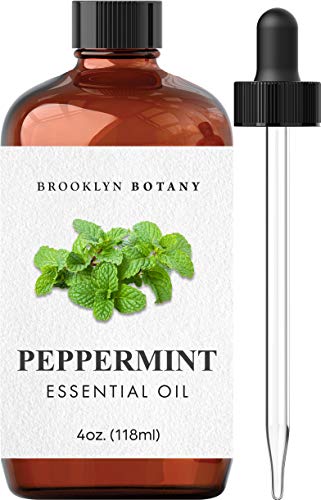 Brooklyn Botany Peppermint Essential Oil – 100% Pure and Natural – Therapeutic Grade Essential Oil with Dropper - Peppermint Oil for Aromatherapy and Diffuser - 4 Fl. OZ