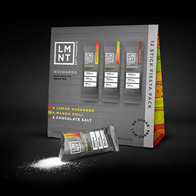 LMNT Keto Electrolyte Drink Mix | Paleo Hydration Powder | No Sugar, No Artificial Ingredients | Fiesta Pack | 12 Stick Packs
