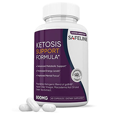 Safeline Keto Pills Ketogenic Supplement Includes goBHB Apple Cider Vinegar Macadamia Nut Oil and Green Tea Advanced Ketosis Support for Men Women 60 Capsules