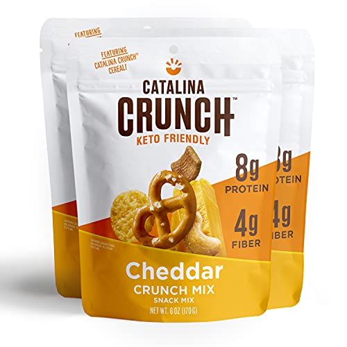 Catalina Crunch Mix Cheddar Keto Snack Mix | Keto Friendly, Protein Snacks, 6oz (Pack of 3)
