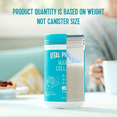 Vital Proteins Marine Collagen Peptides Powder Supplement for Skin Hair Nail Joint - Hydrolyzed Collagen - Dairy and Gluten Free - 12g per Serving - 7.8 oz Canister