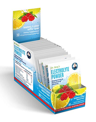 Dr. Berg's Electrolyte Powder Packets - Travel Size Hydration Drink Mix Supplement -13x Potassium - Boost Energy & Keto-Friendly - NO Maltodextrin, Sugar & Carb-Free - Raspberry Lemon Flavor 30 Counts