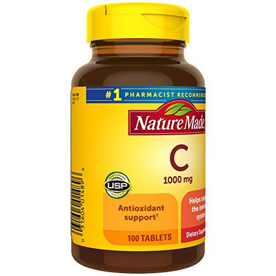 Nature Made Vitamin C 1000 mg, 100 Tablets, Helps Support the Immune System