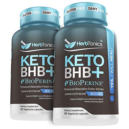 High Strength Keto Bhb Diet Pills with Bioperine for Enhanced Absorption (2 Pack) Vegan Capsules Keto bhb Supplement for Women and Men