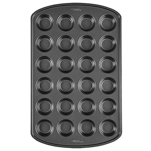 Wilton Perfect Results Premium Non-Stick Mini Muffin Pan & Mini Cupcake Pan, 24-Cavity, Steel