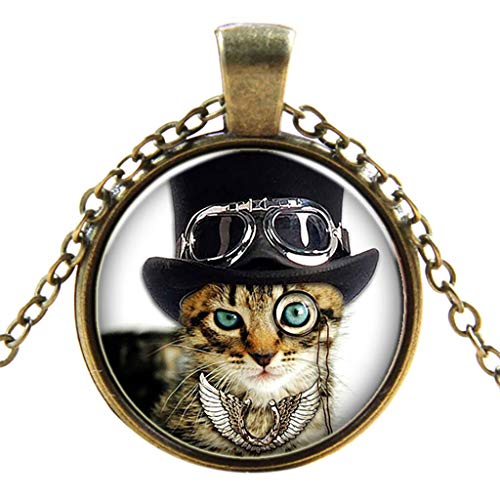 Goddesslili Lucky Cat Pendant for Women Teen Girls Mom Necklace Vintage Retro Wedding Engagement Anniversary Jewelry Gift Under 5 Dollars (Muti)