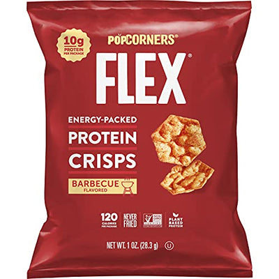 Popcorners Flex Protein Chips Vegan Gluten-Free Snacks, Barbecue, 1 Ounce (Pack of 20)