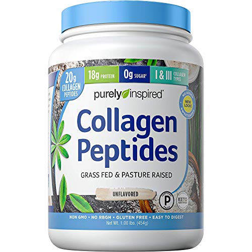Collagen Powder | Purely Inspired Collagen Peptides Powder | Collagen Supplements for Women & Men | Collagen Protein Powder with Biotin | Paleo + Keto Certified | Unflavored, 1 lb (Packaging May Vary)
