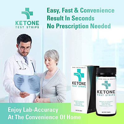 Ketone Keto Urinal Test Strips, 150 Strips - Perfect for Ketogenic, Low Carb, Atkins & Paleo Diets, and Ketogenic Measurement, Accurate Result in 15 Seconds,