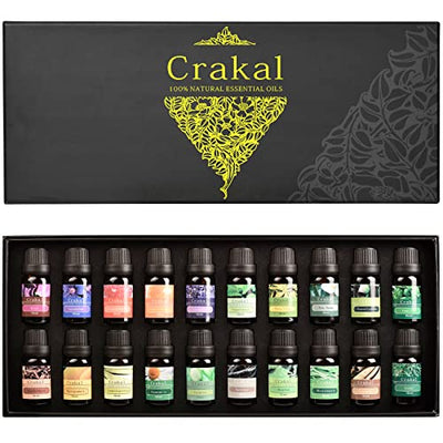 Essential Oils for Diffusers for Home 20x10ml,Essential Oil Gift Set, Aromatherapy Diffuser Oils, 100% Nature Fragrance Oil, Lavender, Cinnamon, Tea Tree, Peppermint, Eucalyptus, Lemongrass, Rose.