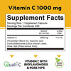 Viva Naturals Vitamin C 1000mg - Non-GMO Vitamin C Supplements with Citrus Bioflavonoids & Rose Hips for Immune Support & Antioxidant Protection, 250 Vegetarian Capsules