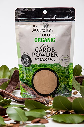 ORGANIC AUSTRALIAN CAROB CO. PREMIUM ROASTED CAROB POWDER, RE-SEALABLE BAG, SUPERFOOD, PALEO, NON-GMO, WORLD'S #1 BEST TASTING, VEGAN, ORGANIC CAROB POWDER, CAROB, CAROB BAR, 7.05oz.