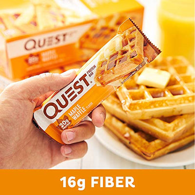 Quest Nutrition Protein Bar High Protein, Low Carb, Gluten Free, Keto Friendly, Maple Waffle 12 Count
