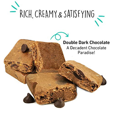 BHU Keto Bars - 1g Net Carbs, 1g Sugar - Organic Refrigerated Snacks made with Clean, Gluten Free Ingredients - 8 pack (Double Dark Chocolate Cookie Dough)