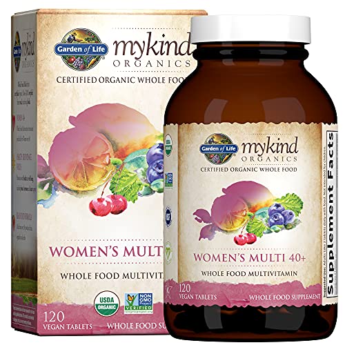 Garden of Life mykind Organics Vitamins for Women 40 Plus, Vegan, Hormone & Breast Health Support Blend, Whole Food, 120 Count