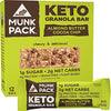 Munk Pack Keto Granola Bar, 1g Sugar, 2g Net Carbs, Keto Snacks, Chewy & Grain Free, Plant Based, Paleo-Friendly, Gluten Free, Soy Free, No Sugar Added (Almond Butter Cocoa Chip 12 Pack)