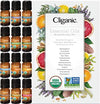 Cliganic USDA Organic Aromatherapy TOP 12 Essential Oils Set, 100% Pure - Peppermint, Lavender, Eucalyptus, Tea Tree, Lemongrass, Rosemary, Frankincense, Orange, Lemon, Cassia, Cedarwood & Grapefruit
