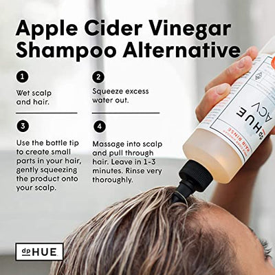 dpHUE Apple Cider Vinegar Hair Rinse, 8.5 oz - Apple Cider Vinegar Shampoo Alternative - Lavender Extract, Aloe Vera & Argan Oil - Scalp Cleanser - Removes Buildup, Adds Volume