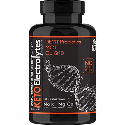 120 MCT Keto Electrolytes Pills | 150 mg Magnesium Probiotics Co Q 10 | Potassium Sodium Chloride Calcium Zinc & D3 Vitamin | Premium Grade Salt Supplement Designed for Low Carbs & Keto Diets