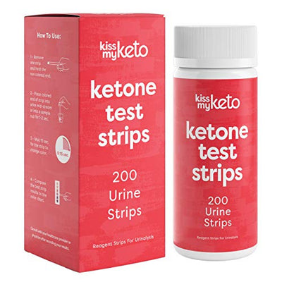 Kiss My Keto Strips — 200 Ketosis Test Strips for Low Carb Diets | Extra Long, Medical Grade Keto Urine Testing Strips | Keto Sticks for Ketone Urinalysis — Accurately Measure & Monitor Ketone Levels