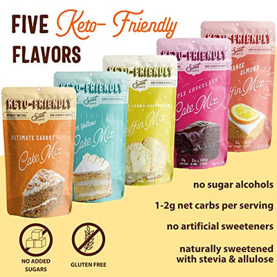 SWEET LOGIC Keto Baking Mix | Delicious Keto Baked Goods With Just 1-2G Net Carbs Per Serving | Gluten Free, Naturally Sweetened Low Carb, Diabetic Friendly | (Carrot Cake)
