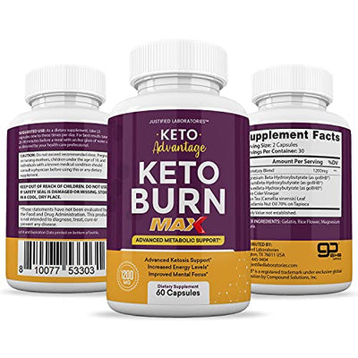 (2 Pack) Keto Advantage Keto Burn Max 1200MG Keto Pills Includes Apple Cider Vinegar goBHB Exogenous Ketones Advanced Ketogenic Supplement Ketosis Support for Men Women 120 Capsules
