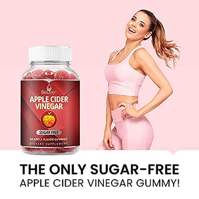 Apple Cider Vinegar Sugar Free Gummies with The Mother - Formulated for Weight Control - Gluten Free, No Glucose Syrup, ACV Gummies Alternative to Capsules & Drink (60 Ct)