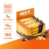 N!CK’S Keto Snack Bar, Chocolate Peanut, 3g Net Carbs, 15g Protein, No Added Sugar, 5g Collagen, Low Carb Protein Bar, Low Sugar Meal Replacement Bar, Keto Snacks, 12-Count