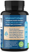 Advanced Collagen Supplement, Type 1, 2 and 3 with Hyaluronic Acid and Vitamin C - Anti Aging Joint Formula - Boosts Hair, Nails and Skin Health - 240 Capsules - by ForestLeaf