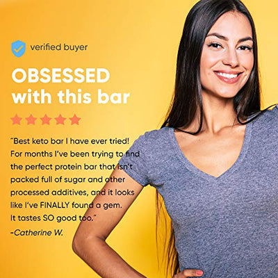 NxtBar Keto Bars - Low Sugar Low Carb Protein Bars - Healthy Paleo Snack - Keto Diet Snack Bars for Adults - 2g Sugar, 5g Net Carbs, 15g Protein - Banana Nut Bread Flavor - 12 Pack