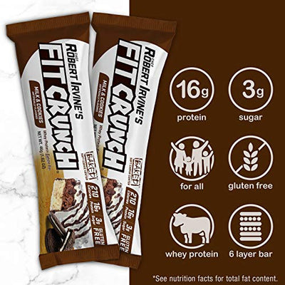 Fit Crunch Protein Bars, Snack Size Variety Pack, Gluten Free 18 Pack