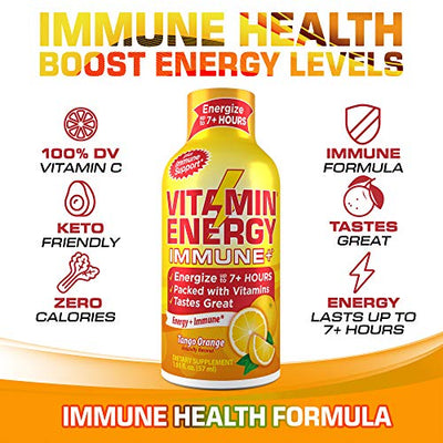 (8-Pack, 2 of Each) VitaminEnergy™ Shots - Mood+, Focus+, Immune+, Energy+ | Energy Lasts up to 7+ Hours* | Keto Drink Friendly 0 Carb, 0 Sugar, 0 Calories