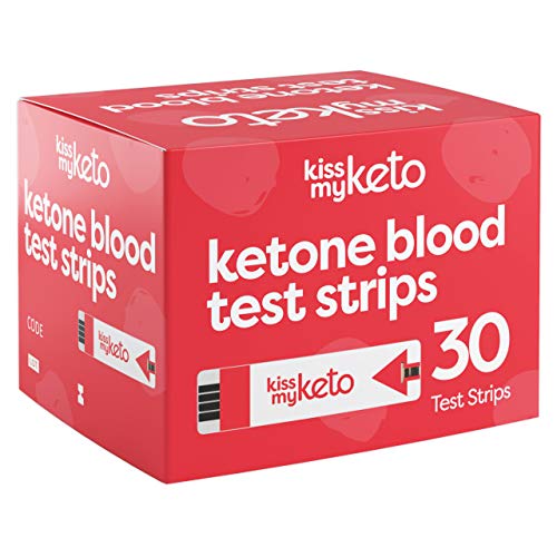 Kiss My Keto Blood Test Strips — 30x Blood Ketone Strips for KMK Keto Blood Monitor | Keto Testing Strips | for Monitoring Ketones on a Keto Diet — 1 Month Supply