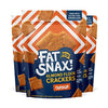 Fat Snax Almond Flour Crackers - Low-Carb and Gluten-Free Keto Crackers with 11g of Fats - 2-3 Net Carb* Keto Snacks - (Cheddar, 3-Pack)