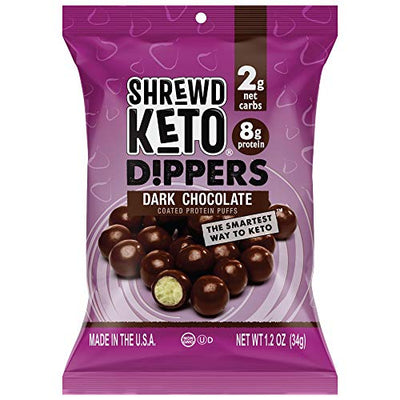 Shrewd Food Keto Dark Chocolate Protein Dippers, Protein Dippers, High Protein Keto Snacks, Low Carb Chocolate, 8g Protein, 2g Net Carbs, 1.2 oz, 16 ct