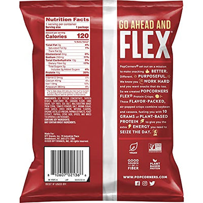 Popcorners Flex Protein Chips Vegan Gluten-Free Snacks, Barbecue, 1 Ounce (Pack of 20)