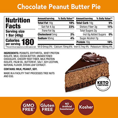 think! Keto Protein Bars, Chocolate Peanut Butter Pie, 10 Count