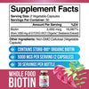 Whole Food Biotin Supplement - Contains Certified Organic Plant Based Biotin from Sesbania Agati Trees - by LifeGarden Naturals. May Support Healthy Hair, Skin and Nails. 60 Non GMO Veggie Capsules.