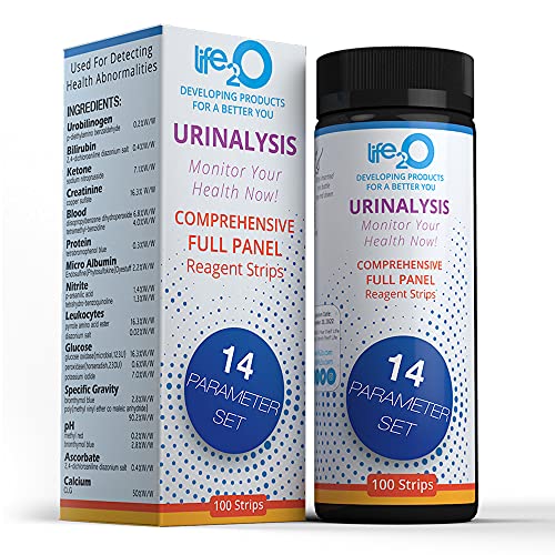 Comprehensive 14-in-1 Urine Test Strips 100ct | Urinalysis Dip-Stick Testing Kit | Ketone, pH, Blood, UTI, Protein | Keto Alkaline Diet, Ketosis, Kidney Infection & Liver Function | Free e-Book Inside