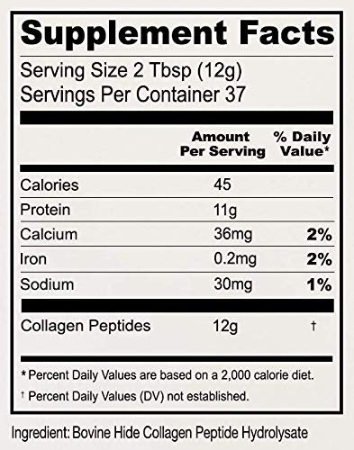 Anthony's Collagen Peptide Powder, 1 lb, Pure Hydrolyzed, Gluten Free, Keto and Paleo Friendly, Grass Fed, Unflavored, Non GMO,