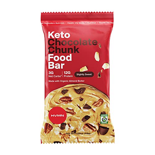 H.V.M.N. Keto Food Bar - Chocolate Chunk Keto Bars | Gluten Free, 13g Protein, Low Carb, No Added Sugar, Certified Organic Keto Snack (12 Pack)…