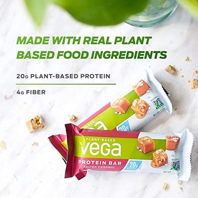 Vega 20g Protein Bar High- Plant Based, Vegetarian, Chocolate Peanut Butter, 2.5 Ounce (Pack of 12)