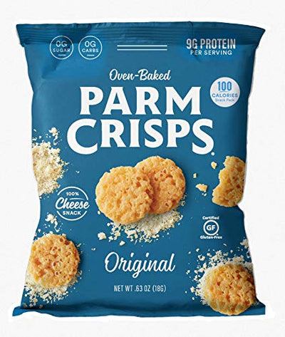 ParmCrisps Original Parmesan & Sour Cream and Onion Cheese Crisps 0.63oz Variety Pack, 100% Cheese Snack, Gluten Free, Oven Baked, Sugar Free, Low Carb, High Protein, Keto-Friendly, 12 Pack (6 Bags of Each)
