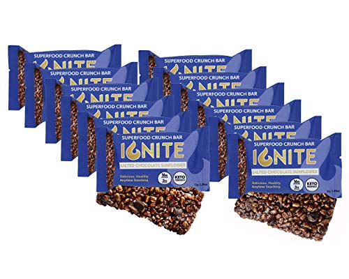 Ignite Keto Crunch Bars – Salted Dark Chocolate - High Protein Keto Crispy Treat – Low Sugar - High Protein – Gluten, Soy & Grain Free - Keto Sweets