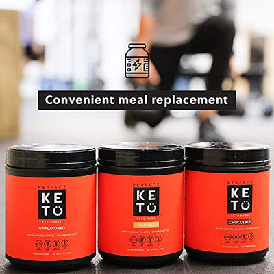 Perfect Keto Pure Whey Protein Powder Isolate Delicious 100% Grass Fed Meal Replacement Shake No Artificials, Gluten Free, Soy Free, Non-GMO (Chocolate)