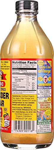 Bragg Organic Apple Cider Vinegar With the Mother, Raw Unfiltered All Natural Ingredients - 16 Fl Oz Pack of 2 w/ Custom F.O.Y Brand Measuring Spoon