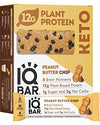 IQBAR Brain and Body Keto Protein Bars - Peanut Butter Chip Keto Bars - 12-Count Energy Bars - Low Carb Protein Bars - High Fiber Vegan Bars and Low Sugar Meal Replacement Bars - Vegan Snacks