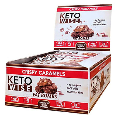 Keto Wise Fat Bombs - Crispy Caramels - 16 packs 32g each