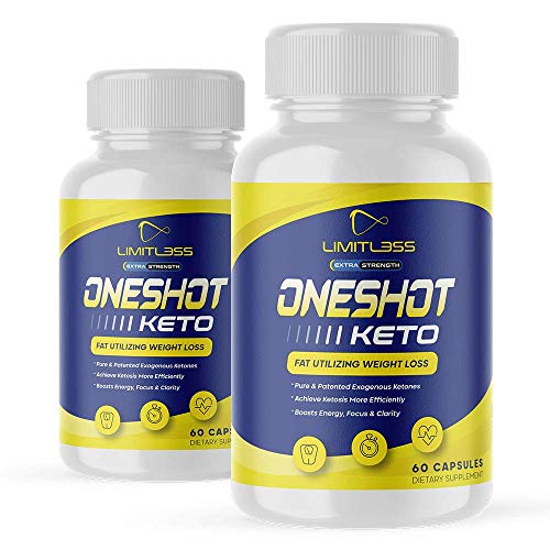 (2 Pack) One Shot Keto, BHB Ketones For Men And Women, 60 Day Supply